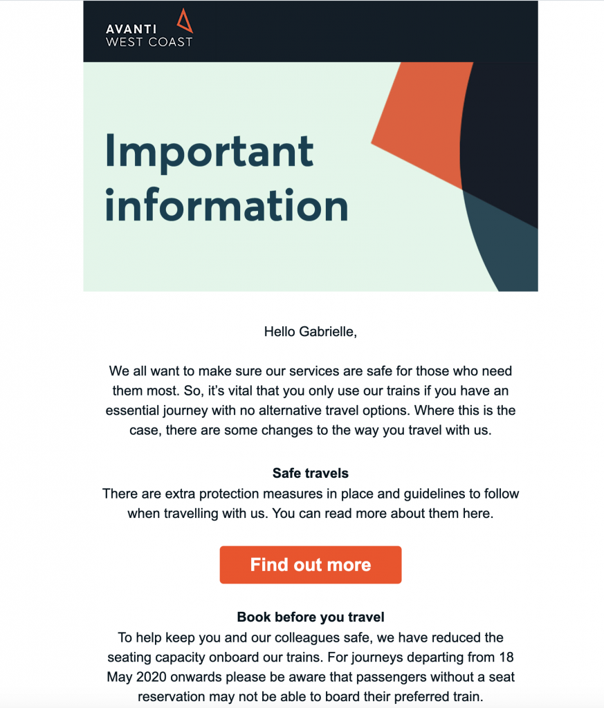 Announcement email