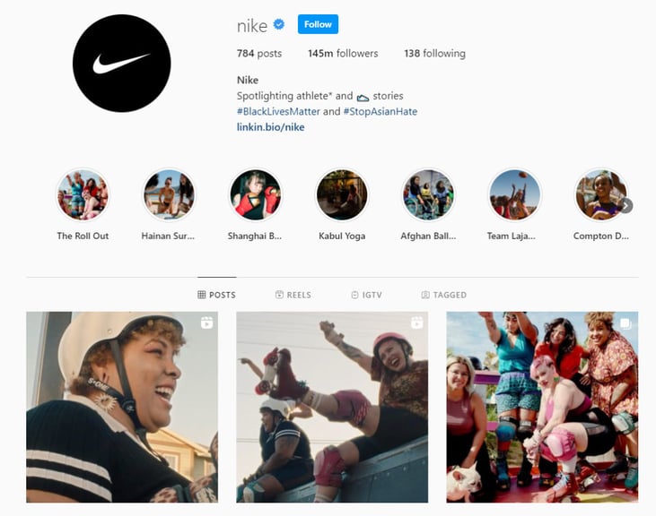 Nike Instagram Page